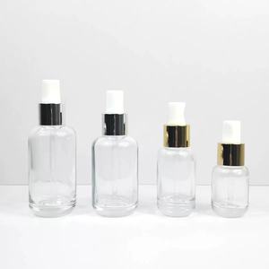 Flacon de luxe en verre vert dégradé avec bouchon à vis et bouton poussoir, fond épais, 30 ml, 4 oz, 100 ml, pour nettoyant visage et huiles essentielles - Product Image 6