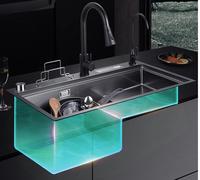Évier de cuisine de luxe moderne multifonctionnel à réduction de bruit, grande taille, haute technologie, vente chaude