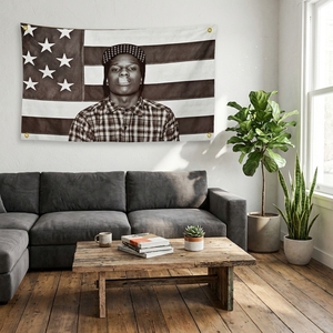 Affiche ASAP <span class=keywords><strong>Rocky</strong></span> avec drapeau 3x5 pieds, Rakim Mayers en chemise à carreaux, impression artistique de musique rap hip hop, OEM ODM - Product Image 3