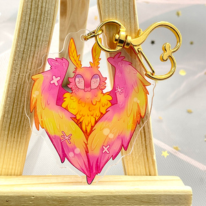 Vente en gros de porte-clés plastique dessin animé holographique porte-clés acrylique mignon personnalisé porte-clés acrylique époxy pailleté logo personnalisé - Product Image 3