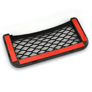 Organisateur universel de filet de siège d'auto Accessoires de voiture en PVC Support de téléphone et sac de rangement latéral arrière Conception universelle en maille pour voitures - Product Image 5