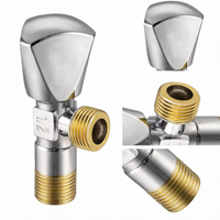 Bras de douche modernes en laiton chromé avec robinet d'arrêt d'angle inverseur 2 voies 3 voies 1/2 pouce, installation facile, pour toilettes et sanitaires