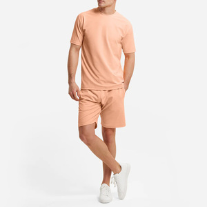 OEM verano Unisex dos piezas pantalones cortos de chándal conjunto de chándal personalizado hombres Waffle Knit camisetas chándal pantalones cortos conjunto y camiseta para hombres - Product Image 1