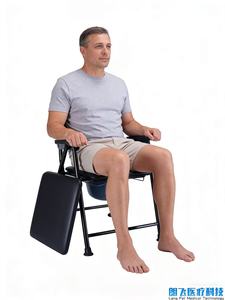 Silla de Inodoro Plegable de Acero para Personas Mayores, con Cubo de Seguridad para Uso en el Baño - Product Image 3