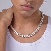 12mm Cuban Link Chain Hommes Femmes Cadeaux En Acier Inoxydable 316L Plaqué Argent 18/20/22/24/26 Pouces Collier En Argent Sterling 925