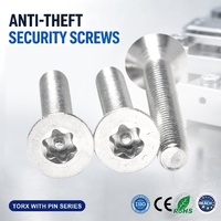Vis à tête hexagonale Torx anti-effraction M8 en acier allié noir oxydé robuste pour panneaux de toiture