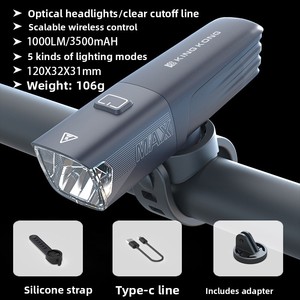 Lampe de vélo LED optique Bona rechargeable avec batterie 18650 remplaçable (3500 mAh) X7max, éclairage de nuit - Product Image 6