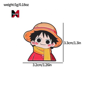 เข็มกลัดโลหะ<span class=keywords><strong>วันพีซ</strong></span> อนิเมะญี่ปุ่น ลูฟี่ โซโล ซันจิ ทำจากโลหะผสม - Product Image 6