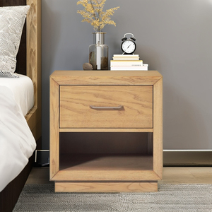 Mesita de noche de madera maciza de diseño moderno de lujo con cajones para decoración de dormitorio, muebles para el hogar - Product Image 3