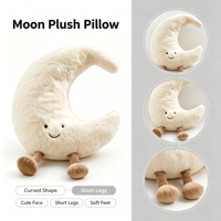 Coussin en peluche personnalisé en forme de croissant de lune, doux, crème, moelleux, céleste, pour cadeau et décoration intérieure