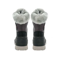 Bottes d'hiver mi-hautes imperméables, antidérapantes, thermiques, recyclables, en TPR + cuir, doublées de fourrure, légères, pour femmes