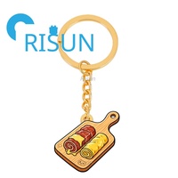Porte-clés en émail personnalisé en gros, thème cuisine italienne, en métal, motifs mignons Ravioli, Lasagna, Pâtes, Nœud papillon, Fusilli, Spaghetti