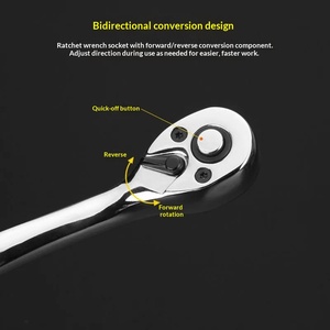 1/2, 3/8, 1/4 <strong>Ratchet</strong> Wrench <strong>Set</strong>, Complete <strong>Set</strong> Of Quick Wrench 12 Pieces <strong>Set</strong>, 72 Tooth Chrome Vanadium Steel <strong>Socket</strong> Wrench <strong>Set</strong> - Product Image 2