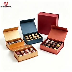 Boîte cadeau magnétique en carton ondulé kraft écologique réutilisable pour la Saint-Valentin et Noël, emballage de luxe personnalisé - Product Image 1