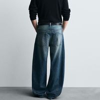 Pantalon baggy en denim 100% coton 14 oz pour homme, sur mesure, vente en gros OEM, streetwear, jean à jambes larges pour homme, taille oversize