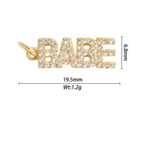 Breloque en laiton plaqué or YML avec micro-incrustations de zircon, lettres texte PAIX, BONHEUR, MAMAN, AMOUR, accessoires DIY pour bracelet et collier