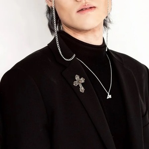 Gold Plated Cross Brooch for Catholic Men <strong>Sunday</strong> Service and Formal Events Thoughtful Gift for Religious Occasions
