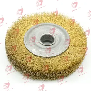 Zhenda Factory Steel Wire Wheel Brush Polishing Wheel Copper Plated Crimped Steel Brush