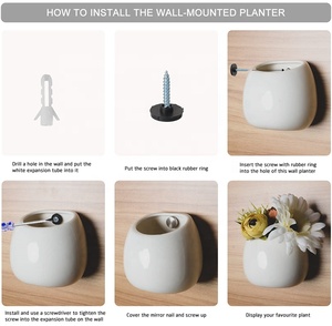 Support mural en porcelaine émaillée blanche de 4 pouces pour plantes suspendues, kits de propagation, vase minimaliste pour exposition de fleurs à la maison et au jardin - Product Image 4