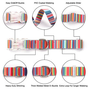 새로운 패션 디자이너 개 목걸이 사용자 정의 로고 럭셔리 조정 가능한 애완 동물 목걸이 PVC 방수 애완 동물 고양이 개 목걸이 내구성 제품 - Product Image 3