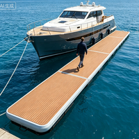 Plataforma Flotante Inflable de Alta Resistencia con Superficie Antideslizante de EVA, Puente Inflable para Embarcaciones, Plataforma Acuática para Embarque de Yates