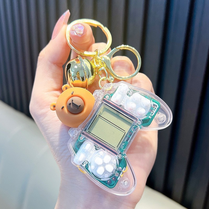 Consola de juegos Capybara con mango transparente-blanco