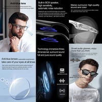 Lunettes intelligentes AI avec écouteurs, lunettes avec traduction AI, fonction de contrôle par application pour homme et femme