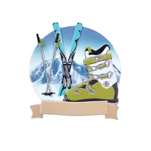 Imán de nevera personalizado para esquí, recuerdos de complejo turístico europeo, para Francia, asus, venta al por mayor