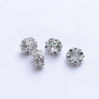 Lot de 20 perles entretoises en laiton plaqué or 18 carats avec grand trou et zircon cubique, pour la fabrication de bracelets et colliers DIY