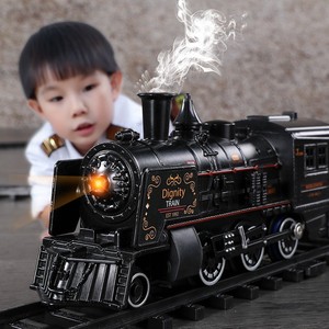 Tren Eléctrico Infantil con Vías <span class=keywords><strong>de</strong></span> Vapor, Juguete <span class=keywords><strong>de</strong></span> Rompecabezas, Recargable, Control Remoto, Control por Aplicación, Listo para Usar, Estilo Retro - Product Image 1