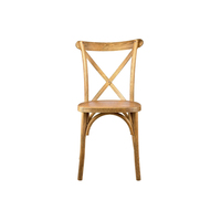 Chaise rustique en bois massif à dossier croisé, empilable, portable, durable, pour la maison, le bureau, le parc, l'école, les mariages, les événements, les banquets, les restaurants, les hôtels