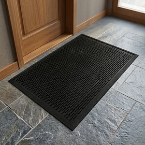 Tapis d'entrée antidérapant pour restaurant, design capsule en caoutchouc écologique et durable, 90x150cm, noir, moderne, 1cm d'épaisseur, fabriqué à la machine - Product Image 2