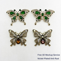 Broche élégante en alliage avec cristal créé, style vintage fantaisie, broche fleur pour femme, cadeau de mariage, décoration de vêtements