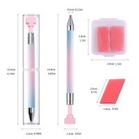 Stylo rotatif pour strass, adhésif, manche en plastique, dégradé, support de stylo, outil pour ramasser les strass, outil pour coller les strass