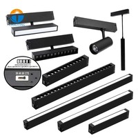 Système de rail magnétique pour éclairage LED SMD à 4 modules, en aluminium, CCT 3000-6000K, 220V, dimmable, intelligent, réglable, pour montage en surface ou encastré