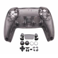 Kit de coque transparente complète pour manette PS5 – Boîtier de remplacement transparent avec boutons complets – Pièces de modification DIY personnalisées