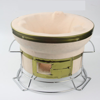 Gril Hibachi rond en argile de style japonais pour restaurant Gril de table à charbon de bois pour barbecue