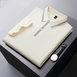 Camisa Polo de Algodón para Hombre, para Uso Formal e Informal |   Camisa de Manga Corta Ajustada Antiarrugas <span class=keywords><strong>con</strong></span> Cuello a Rayas |   Logotipo Personalizado OEM - Product Image 2