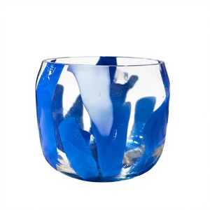 Porte-bougie rond électroplaqué, résistant à la chaleur, durable, décoration d'intérieur, porte-bougie en verre - Product Image 1
