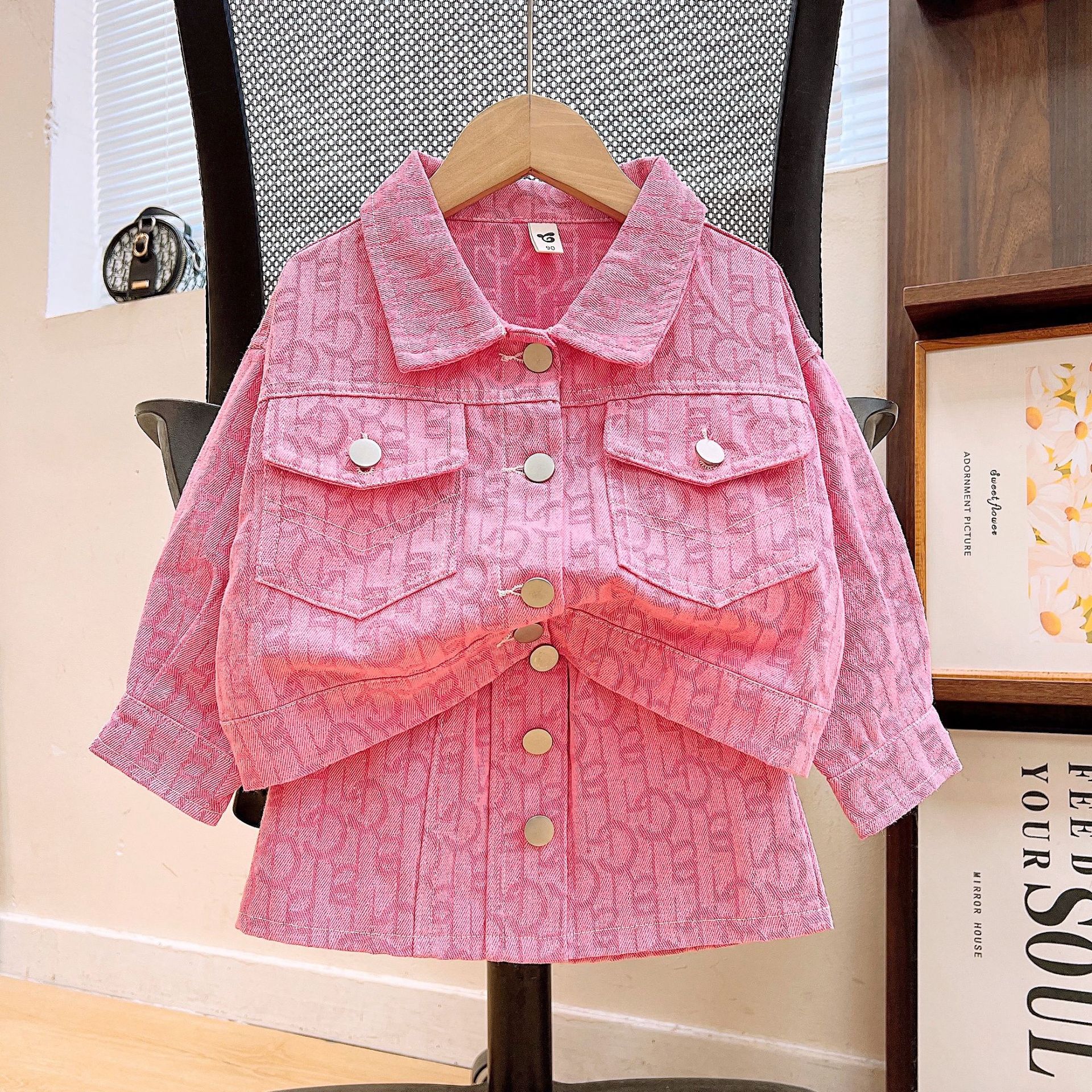pink skirt and coat set for kids