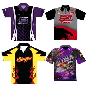 Custom Design Pit Crew Shirts Sublimation druck Racing Motorrad Racing Shirts