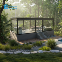 Pergola extérieure Sweet Home en aluminium imperméable avec toit rétractable motorisé à lames orientables, protection UV, télécommande, pour terrasse