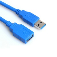 Cable de Extensión USB 3.0 Estándar, Macho a Hembra, con Cubierta de PVC Azul, Conductor de Cobre Estañado, para Computadora, Cámara, Videojuegos