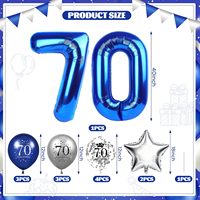 Ballons en latex imprimés Joyeux Anniversaire avec chiffres géants de 40 pouces et ballons en aluminium étoiles pour fournitures de fête d'anniversaire