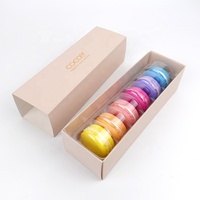 Paquet de 6 boîtes-cadeaux d'emballage en papier macaron imprimées personnalisées pour boîte à tiroir pour biscuits, chocolat, mochi, beignets