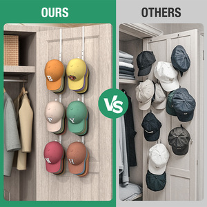 Perchero para colgar sobre la puerta, organizador de pared de 3 niveles con ganchos para ropa y accesorios, gris, negro, blanco - Product Image 2