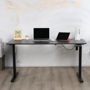 Bureau Ergonomique Moderne pour Télétravail, Table d'Ordinateur Électrique à Hauteur Réglable avec Moteur Unique, en Bois, pour Position Assise ou Debout - Product Image 5