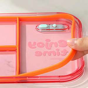 Lonchera Bento de 650 ml para Niños, 3 Compartimentos, Lonchera Bento de Plástico Resistente <span class=keywords><strong>con</strong></span> Cubiertos para la Escuela - Product Image 5