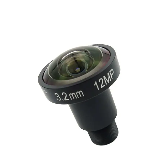 HQ 3.2mm 12MP CCTV Lens F2.0 diyafram M12 dağı balıkgözü Lens 1/1.7 "görüntü sensörü 12 megapiksel panoramik kamera gözetim