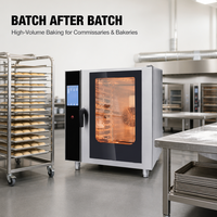 Horno de Convección Comercial para Panadería, Horno de Acero Inoxidable con Rejillas Ajustables, Ventana de Vidrio, Calentamiento Uniforme, para Hotel